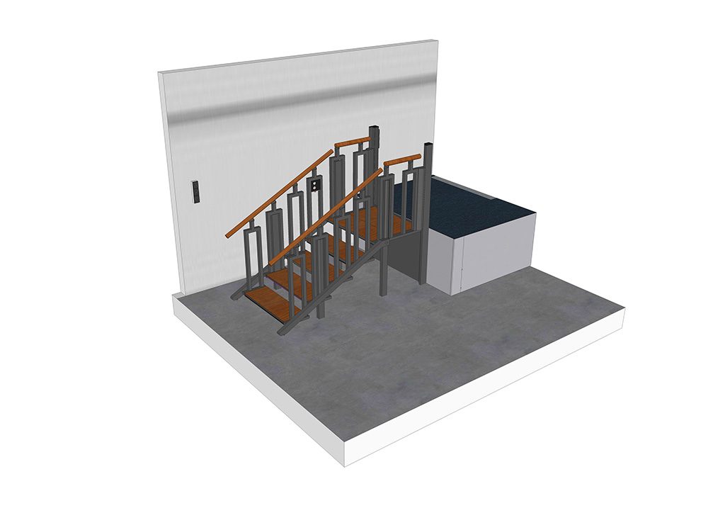 Monte-personnes, escaliers escamotables